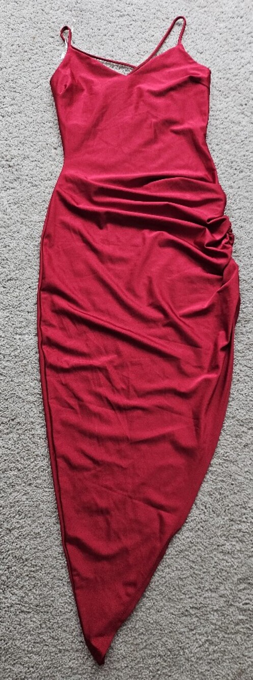 Windsor Wine Asymmetrical Slip Dress